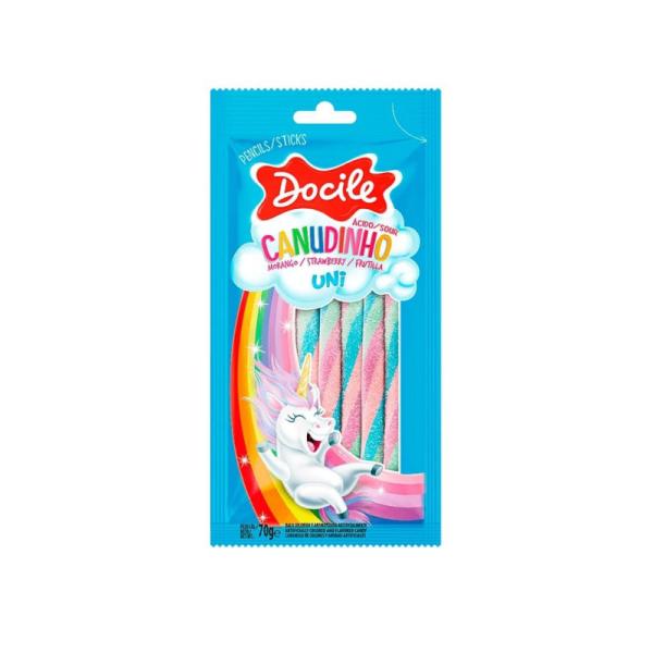 Stick Canudinho Unicornio Frutilla Acida por 70 grs.