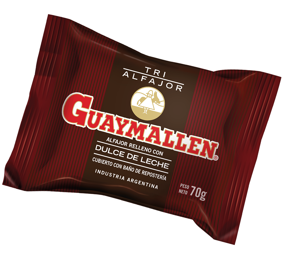 Alfajor Guaymallén Triple Negro con Dulce de Leche por 70 gramos