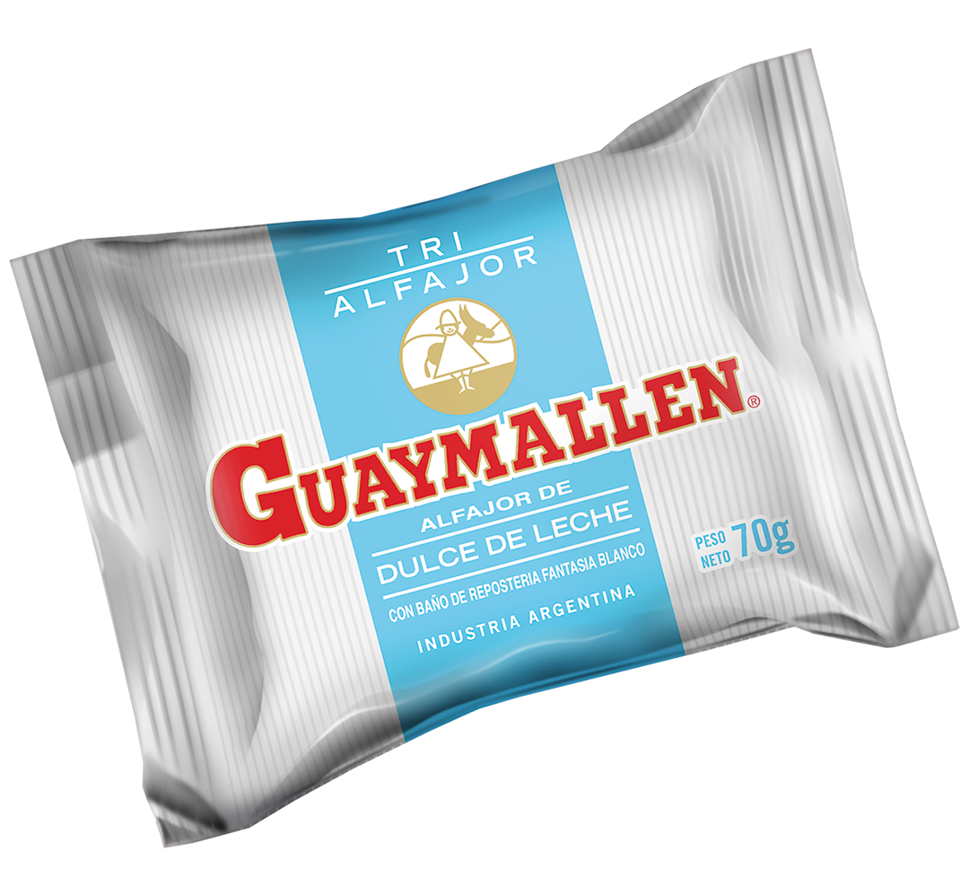 Alfajor Guaymallén Triple Blanco con Dulce de Leche por 70 gramos