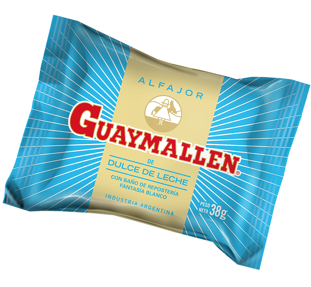 Alfajor Guaymallen Simple Blanco con Dulce del leche por 38 gramos