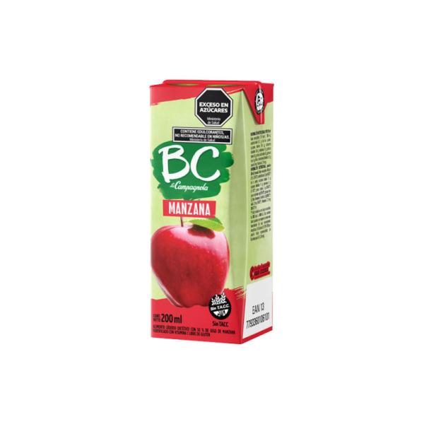 Jugos BC Manzana Sin Azucares Agregados por 200 ml.