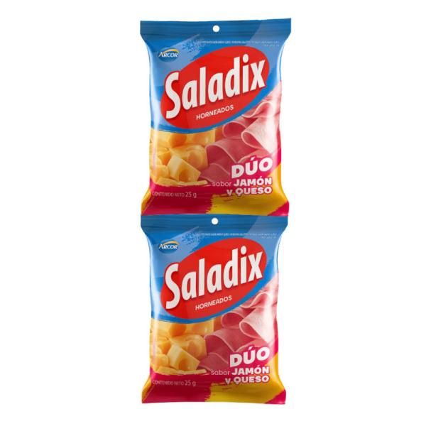 Galletas Saladix Dúo Jamón y Queso por 6 unid. por 25 grs.