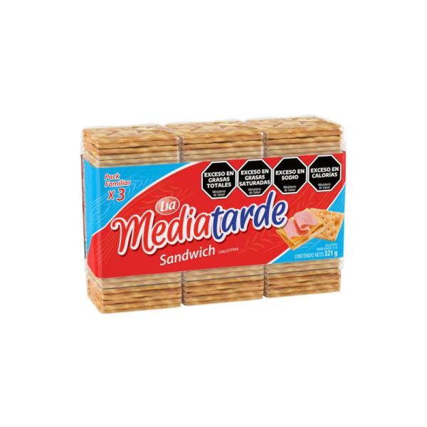 Galletas Media Tarde Sándwich Pack por 3 unid. por 107 grs.