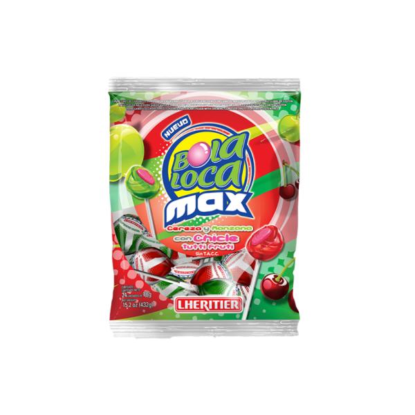 Chupetines Relleno Bola Loca de Manzana Cereza por 432 grs.