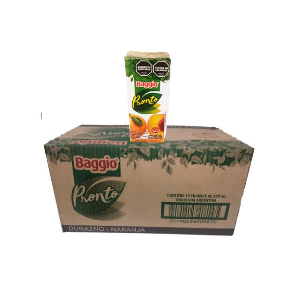 Jugo Baggio Durazno/Naranja por 18 unid. por 200 cc.