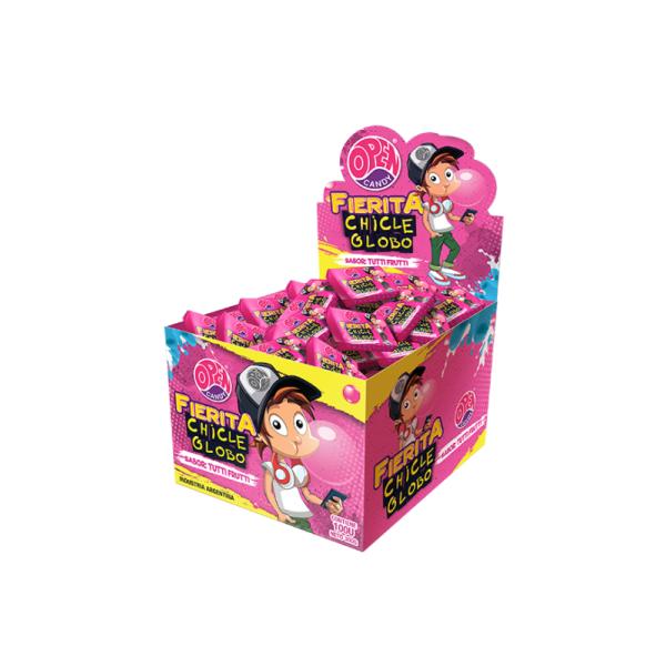 Chicles Open Candy Fierita Tutti Frutti por 100 unid. por 3 grs.