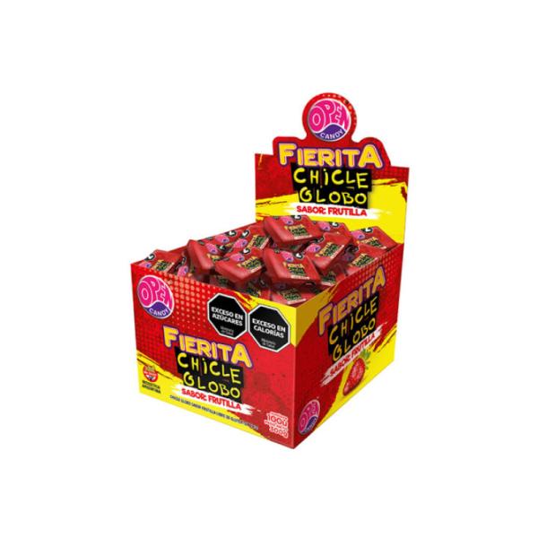 Chicles Open Candy Fierita Frutilla por 100 unid. por 3 grs.