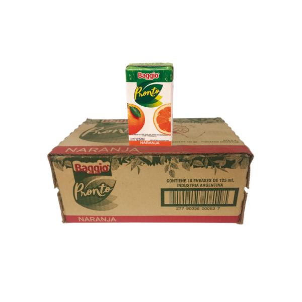 Jugo Baggio Pronto Junior Naranja por 18 unid. por 125 cc.