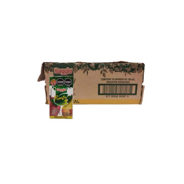 Jugo Baggio Pronto Junior Mix Frutal por 18 unid. por 125 cc.