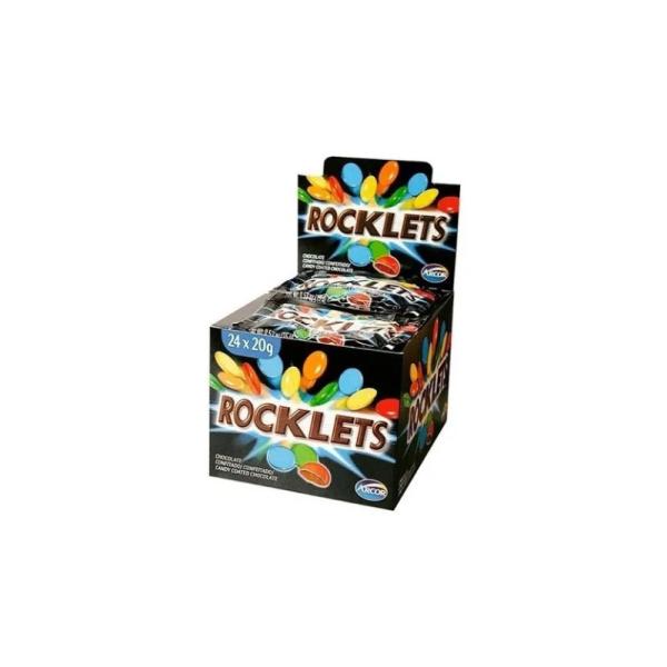 Chocolate Confitados Rocklets con Leche por 24 unid. por 20 grs.