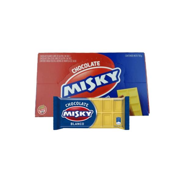 Chocolate Misky Celofán Blanco por 30 unid. por 25 grs.