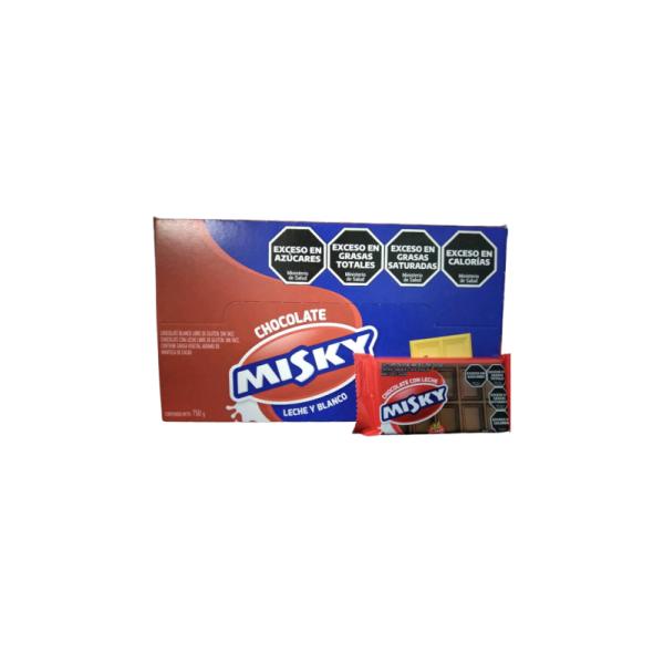Chocolate Misky Celofán Negro por 30 unid. por 25 grs.
