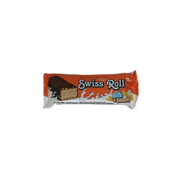 Obleas Swiss Roll Vainilla con Baño de Chocolate por 65 grs.