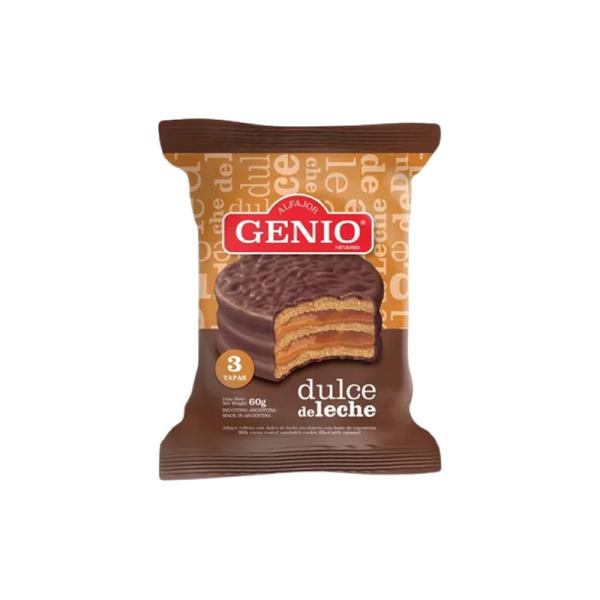 Alfajor Genio Triple Relleno Dulce de Leche Negro por 60 grs.