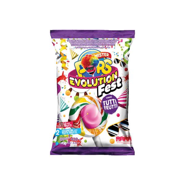 Chupetín Mr. Pops Evolution Fest por 24 unid. por 20 grs.